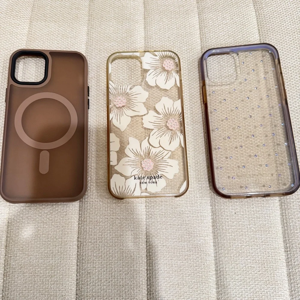 kate spade Floral and Clear iPhone 12 Pro Cases - Brown and‎ Purple
